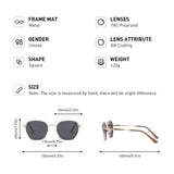 polarized metal frame square sunglasses