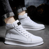 high cut lace up motorcycle sneakers
