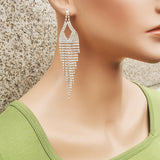 mix styles long tassel rhinestone earring