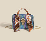 woven print colorful scarves square crossbody bags