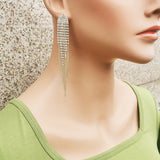 mix styles long tassel rhinestone earring