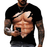 personality chest muscle abs graphic t shirt