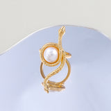 open pearl snake ring