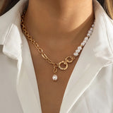 pearl cuban chains necklace