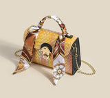woven print colorful scarves square crossbody bags