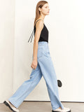 minimalism cotton loose wide leg jeans