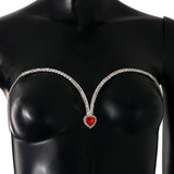 red heart chest chain body jewelry