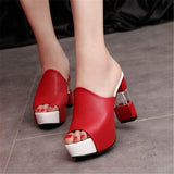 leather sole high heel peep toe shoes