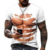 personality chest muscle abs graphic t shirt