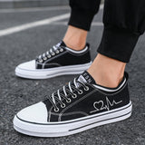 ecg print lace up high top casual canvas