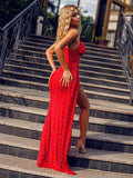 diamond beaded one shoulder party dress