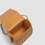 faux leather box shape crossbody bag