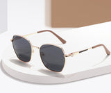 polarized metal frame square sunglasses