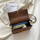 faux leather square flap handbag