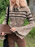 stripe print brown knitted jumpers