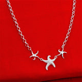 star fish sterling silver chain necklace