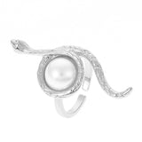 open pearl snake ring