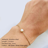 double layer link chain pearl bracelet