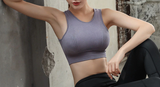 hollow out wireless quick drying shock proof padded sports bra
