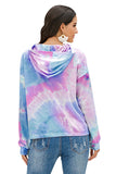 tie dye drop shoulder hoodie