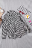 houndstooth print button front shirt jacket
