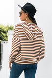 striped button up hoodie