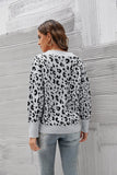 leopard print v neck sweater
