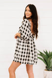 in harmony gingham square neck babydoll dress