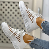 2020 New And Fashional Women's Net Surface Breathable Lace-Up Hollow Out Sneakers