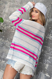 eesome full size run striped v neck sweater