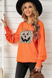 halloween leopard pumpkin face sweatshirt