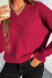 cutout shoulder rib knit sweater