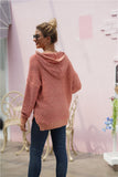 textured drawstring hooded sweater