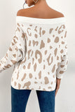 off shoulder leopard sweater
