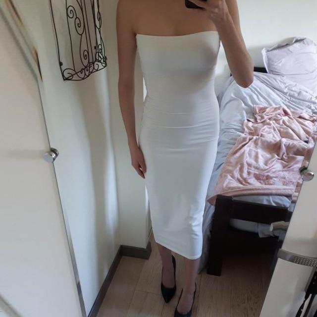 off shoulder stretchy tube long bodycon dress