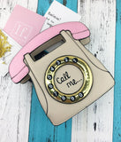 funny personality phone design letters pu leather handbag