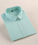 polka dot turn down collar long sleeve blouse shirt dress