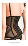 silk elastic corset lace up back bustier strap teddy lingerie
