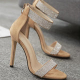 luxury full rhinestone bling crystal high heeled sandals