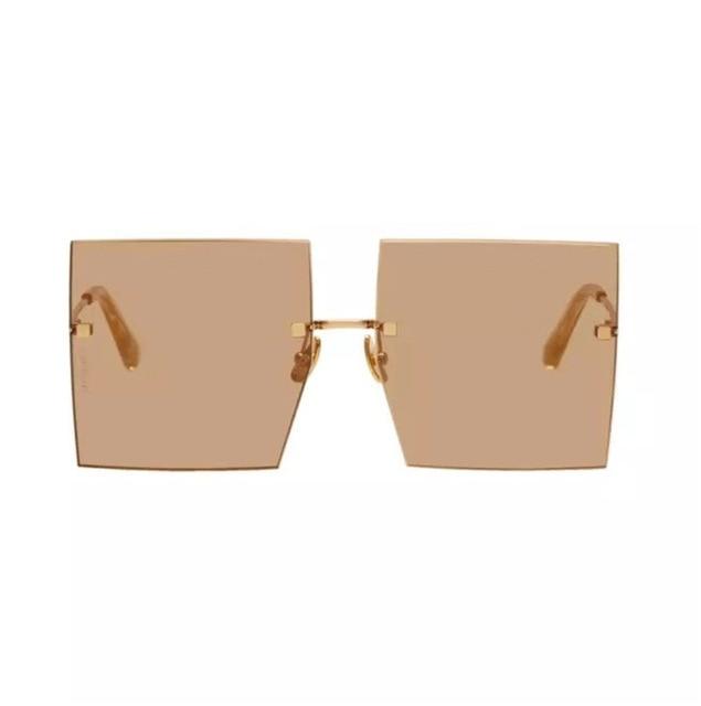 flat top clear fashion oversized rimless square sunglass