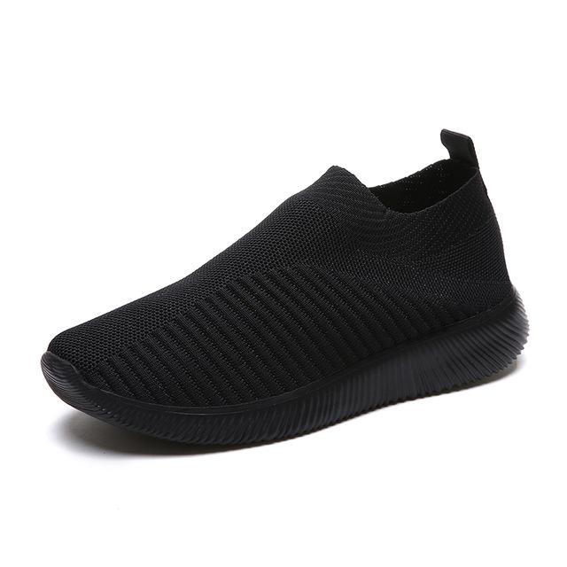 slip on stretch knitted sock platform shoes