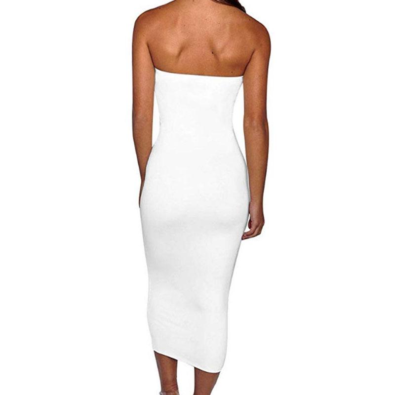 off shoulder stretchy tube long bodycon dress