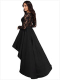 lace patchwork asymmetrical dip hem large swing party dress