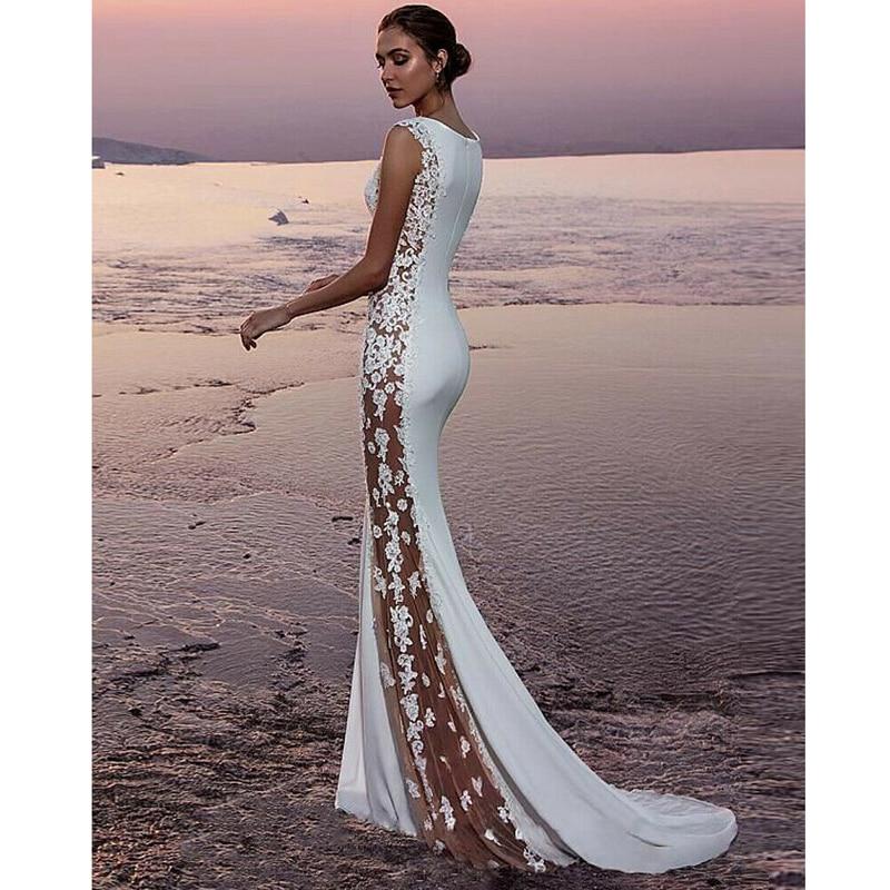 elegant lace sleeveless wedding maxi dress