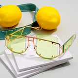 gradient rivet alloy luxury square sunglasses