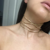 metal collar statement choker necklace