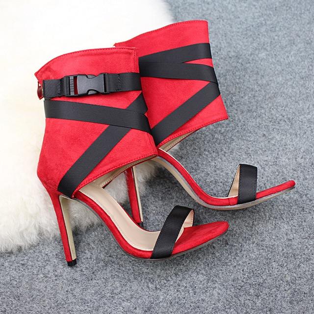 cross strap lace up stiletto open toe thin high heeled sandals
