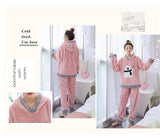 animal design flannel thick plush cartoon soft velvet pajamas set