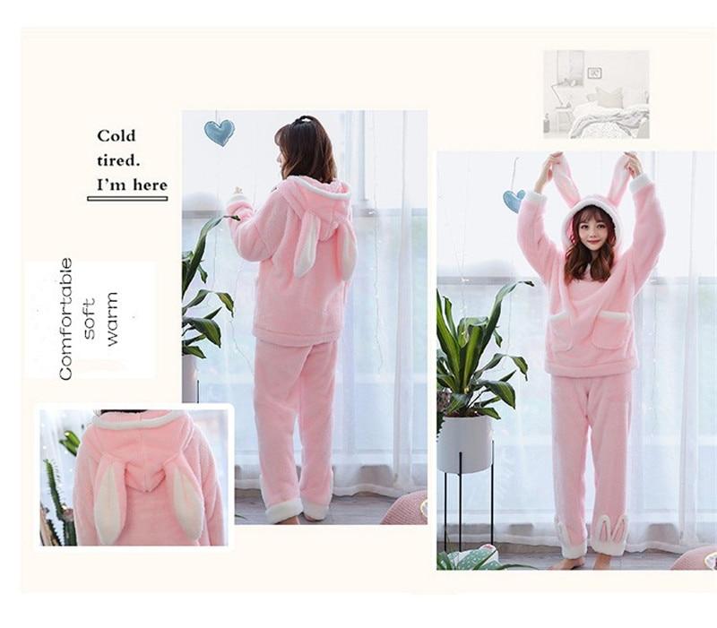 animal design flannel thick plush cartoon soft velvet pajamas set