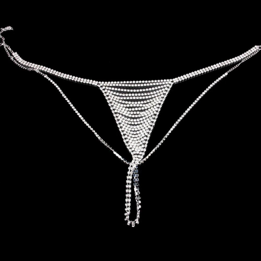 hollow charm crystal body bra chain rhinestones thong sexy jewelry